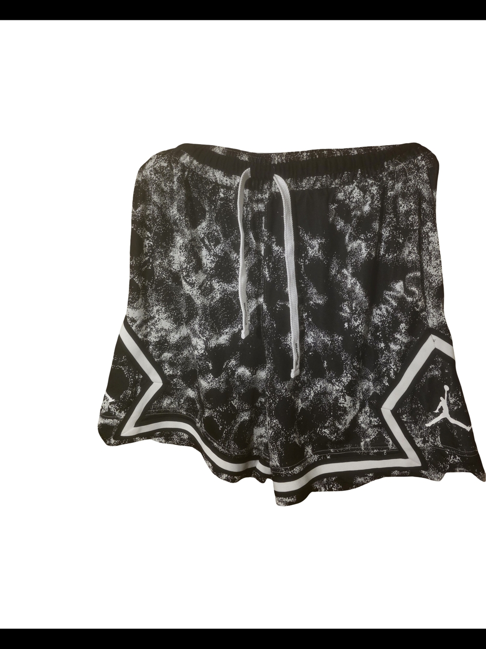 Jordan Black & White Marble-Print Athletic Shorts